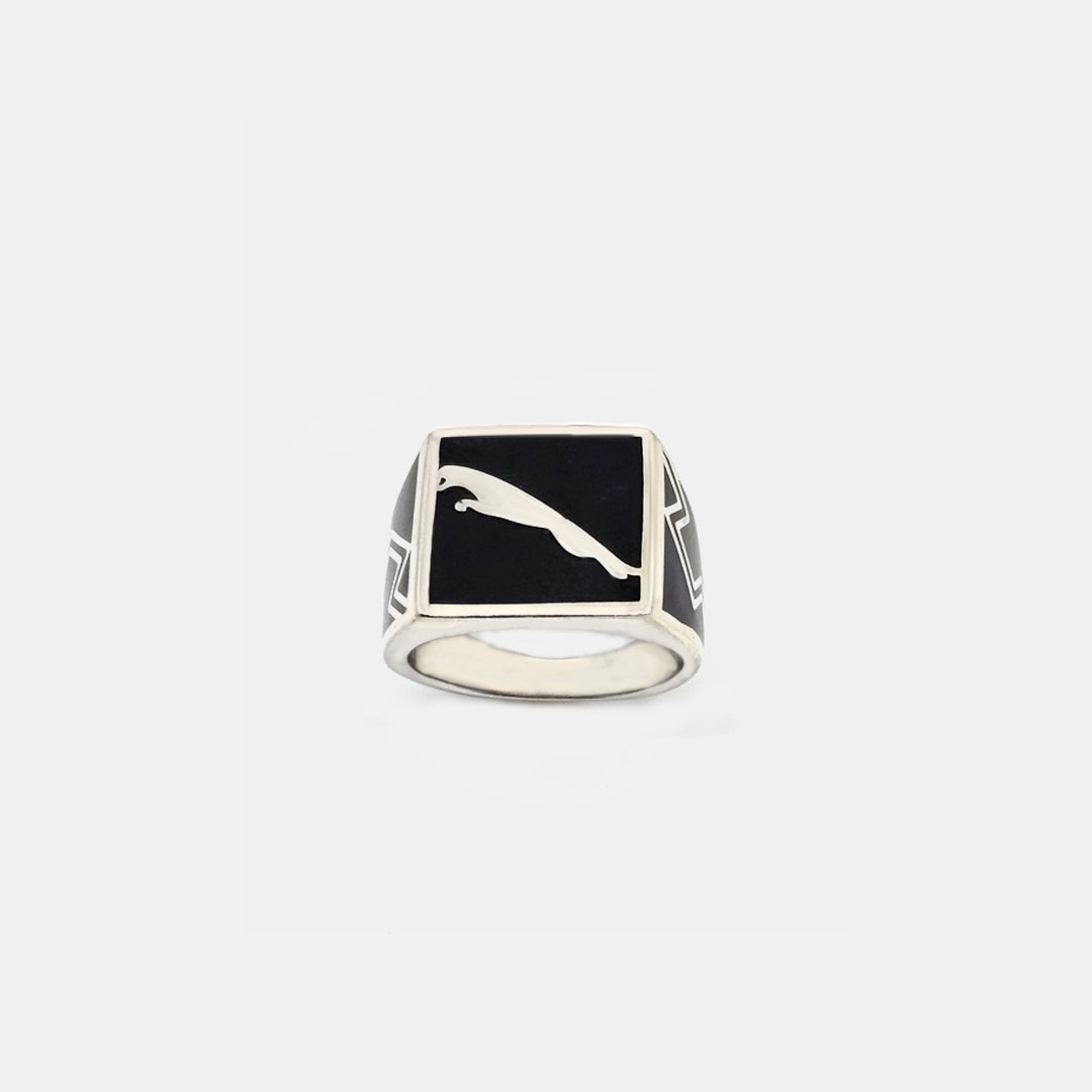 Gladiator Black Enamel Ring