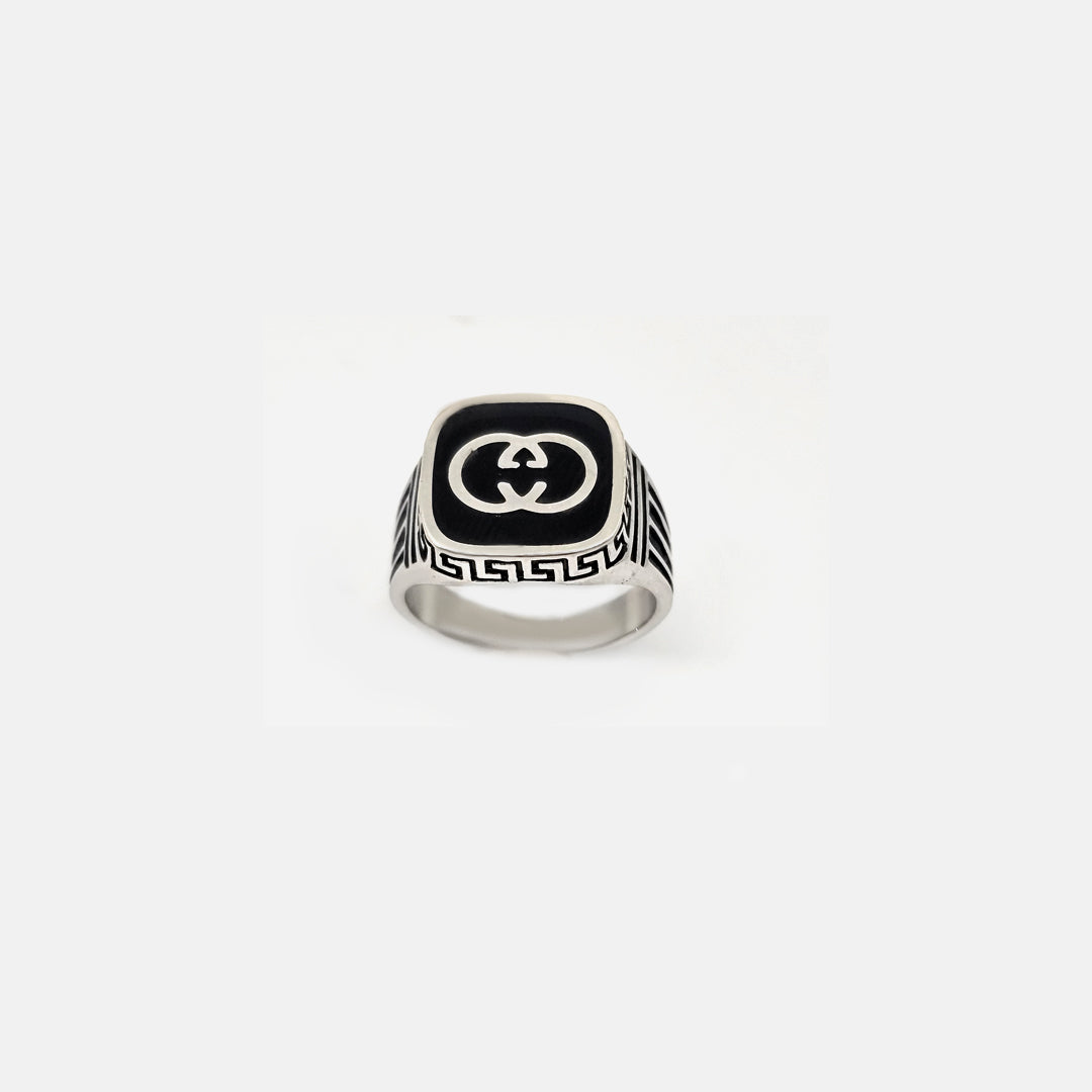 Sterling Silver Carlogo Enamel Ring
