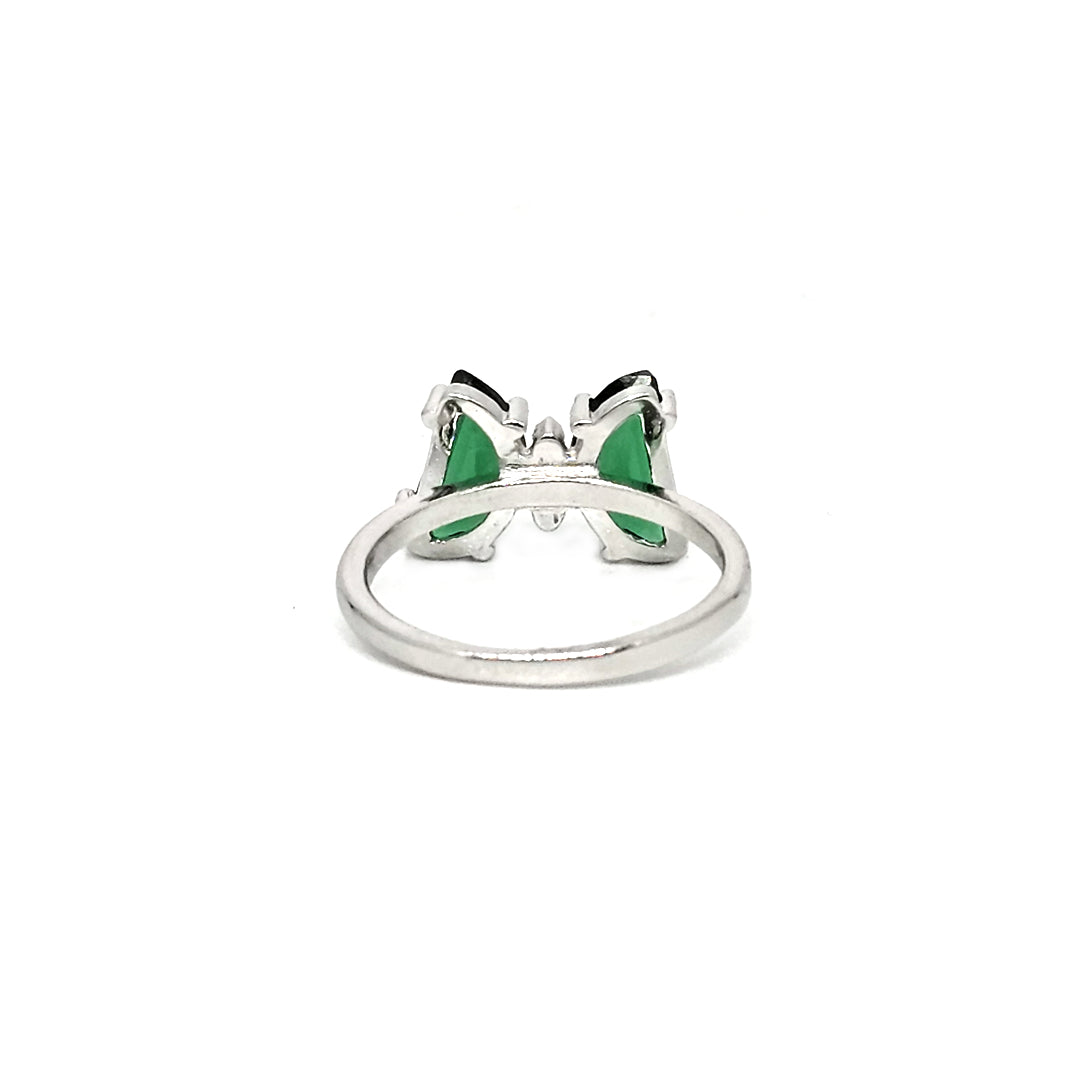 Butterfly green col Grace CZ Ring