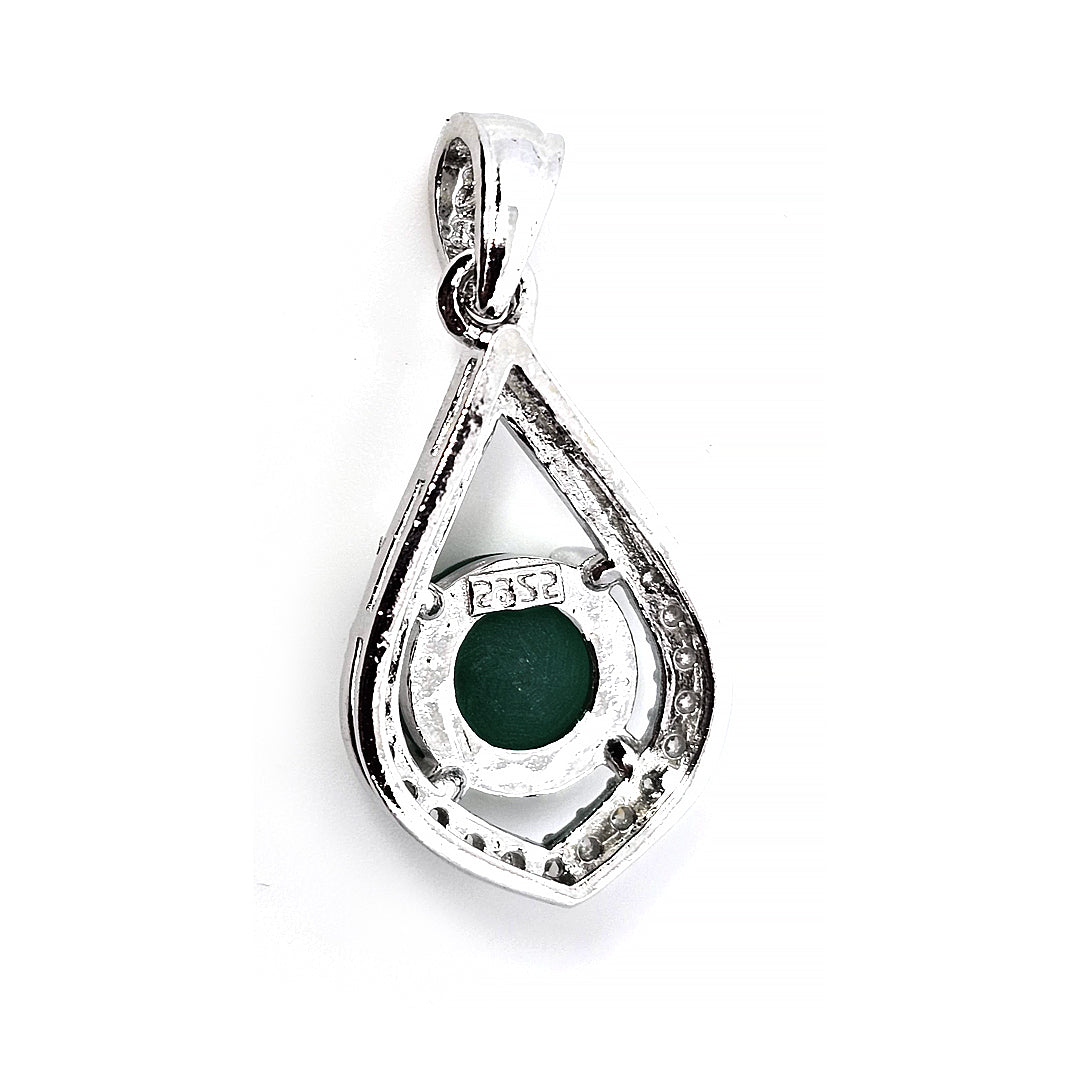 Pendent and Charm with Green Stone