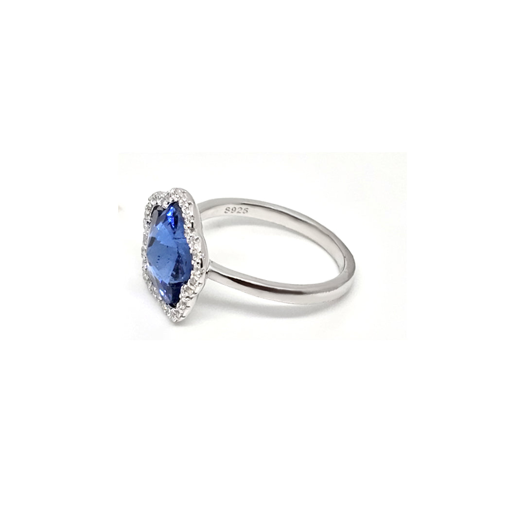 GlitterGlow Swarovski Ring dark blue col
