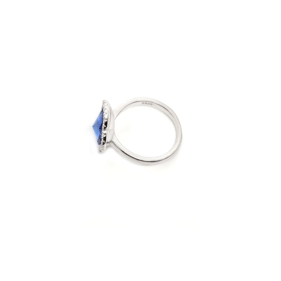 GlitterGlow Swarovski Ring dark blue col