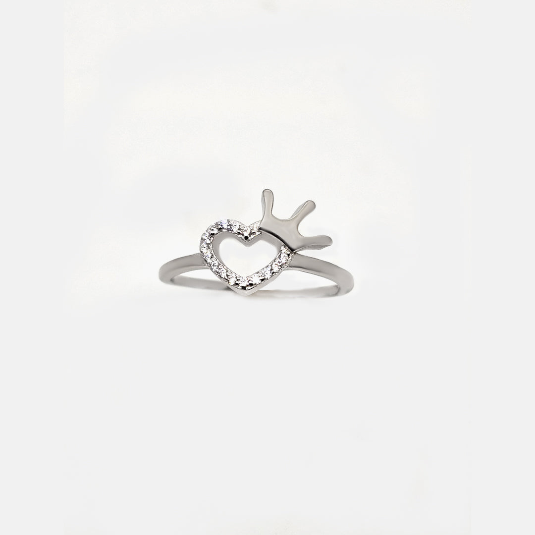 Swarovski Shine croun on heart shape L.CZ Ring