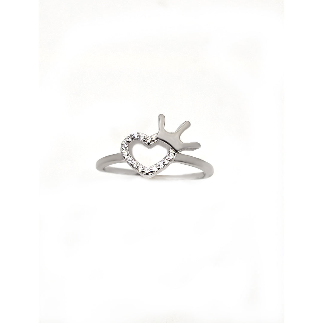 Swarovski Shine croun on heart shape L.CZ Ring