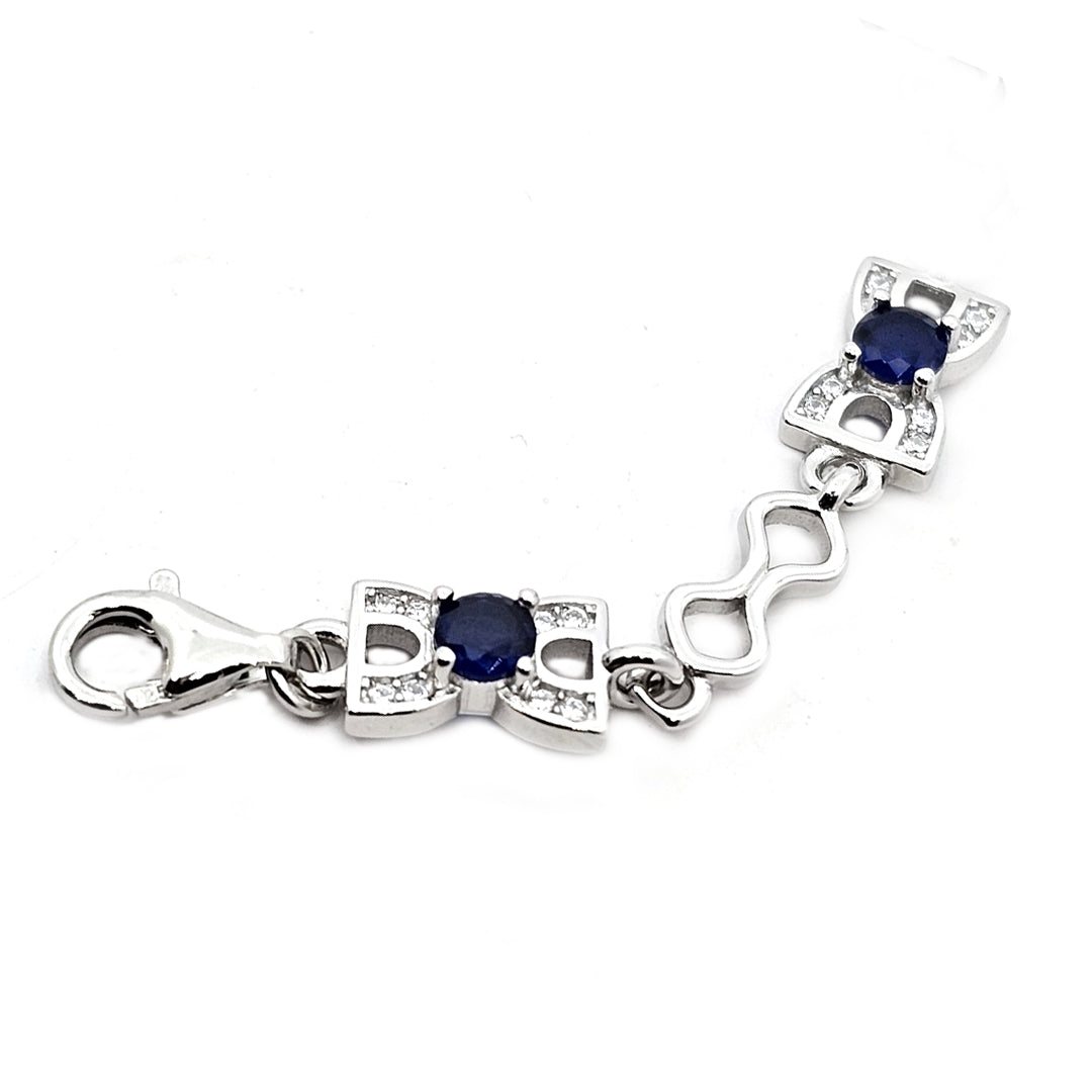 Sterling Silver Loose bracelet with Blue stone