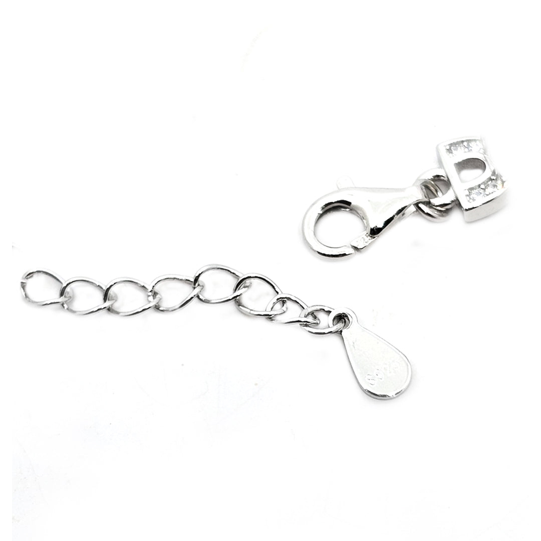 Sterling Silver Loose bracelet with Blue stone