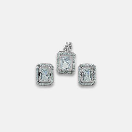Sterling silver solitaire pendent set - Timeless Elegance
