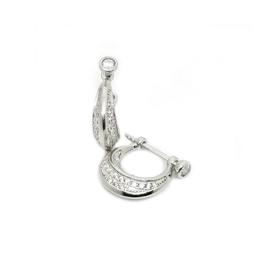 Crystal Curve Hoop Earrings