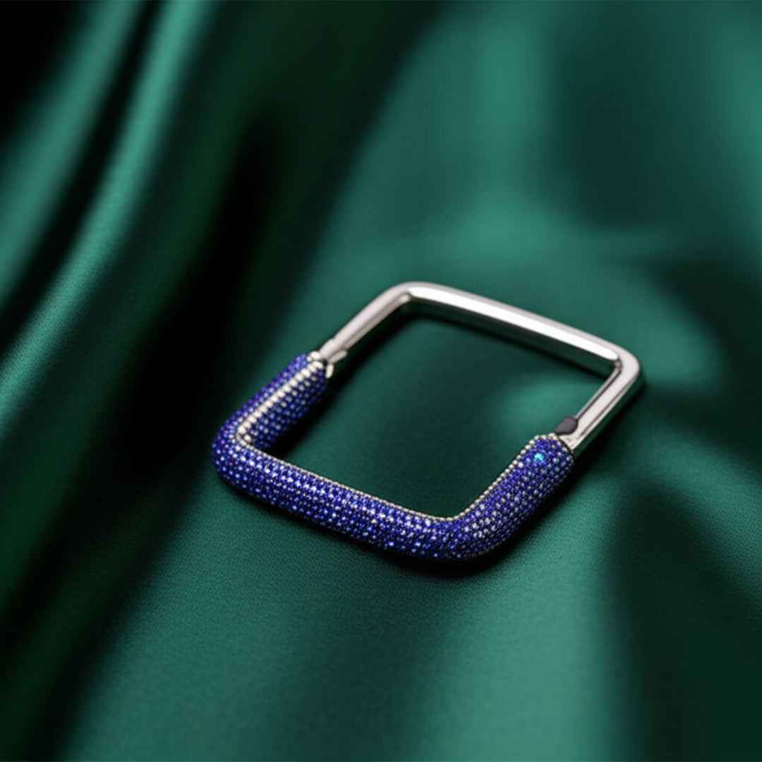 Blue Pave Bar Ring
