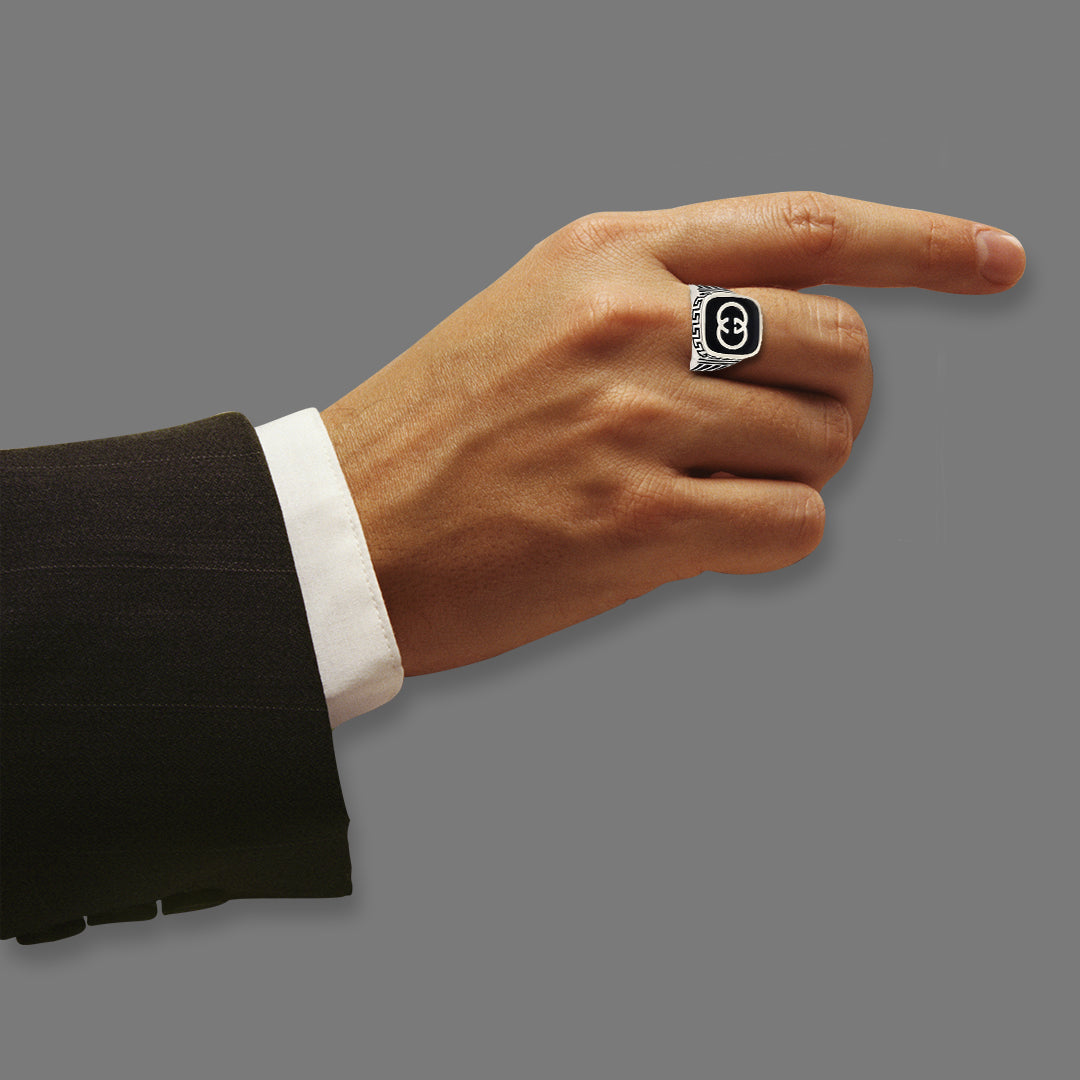 Sterling Silver Carlogo Enamel Ring