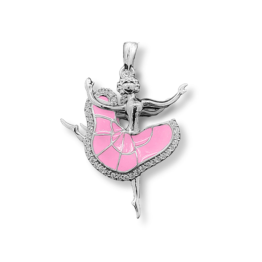 92.5 Sterling Silver Dancing Doll Pendant - Elegant Jewelry