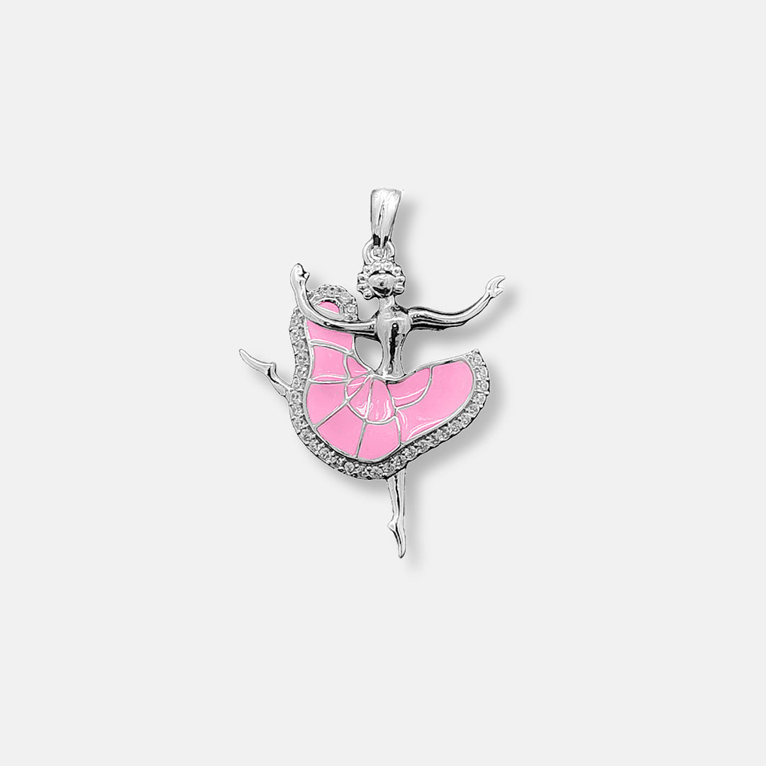 92.5 Sterling Silver Dancing Doll Pendant - Elegant Jewelry