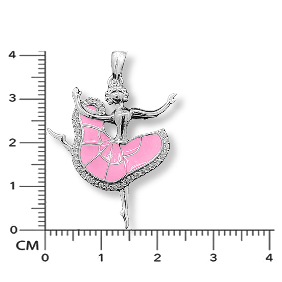 92.5 Sterling Silver Dancing Doll Pendant - Elegant Jewelry