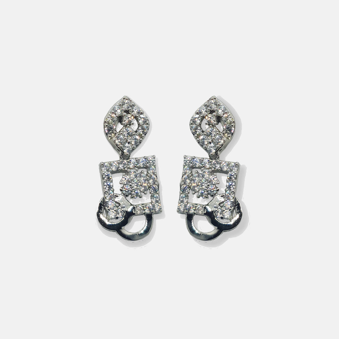 Sterling Silver Solitaire Earrings - Elegant & Luxurious Jewelry