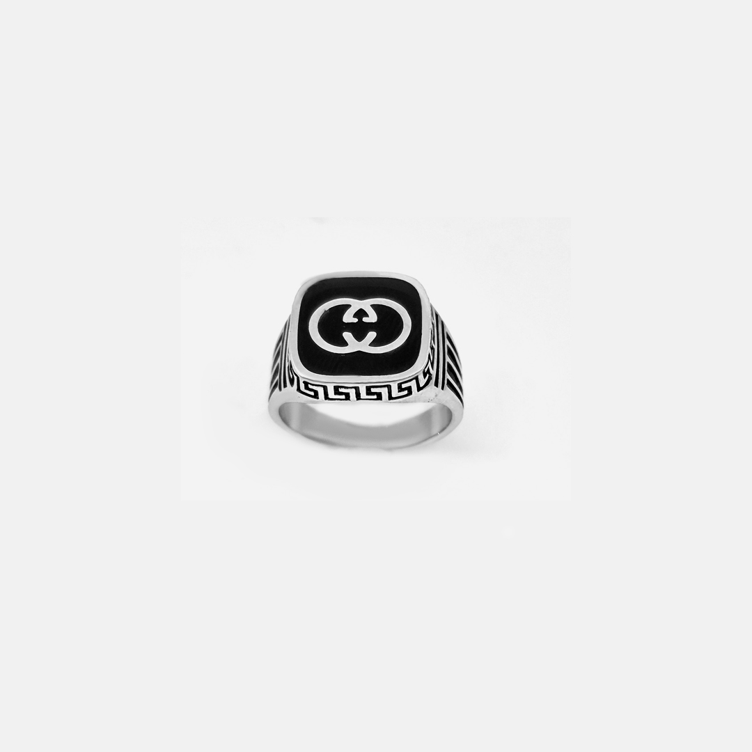 Sterling Silver Carlogo Enamel Ring