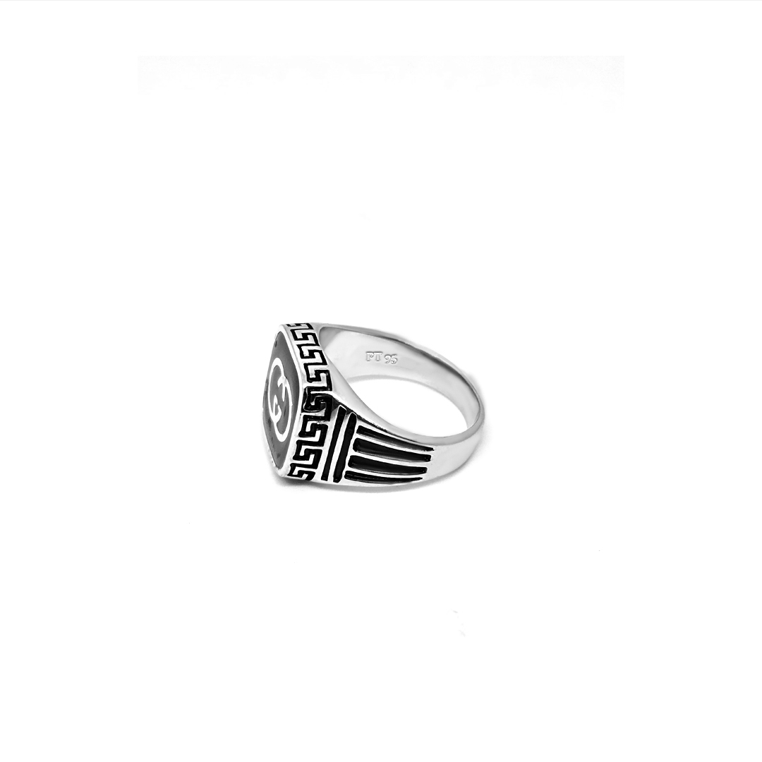Sterling Silver Carlogo Enamel Ring