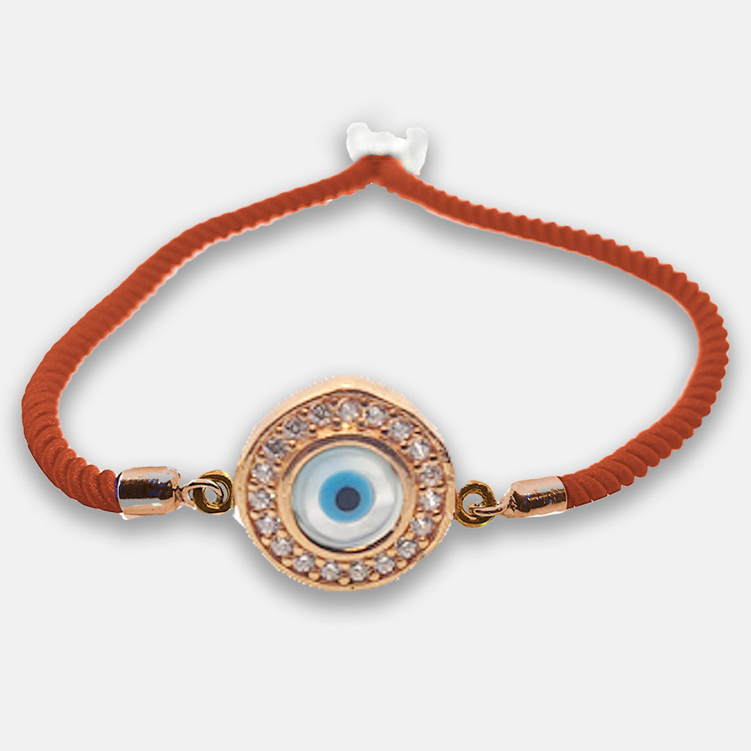 92.5 Sterling Silver Rakhi Orange - Timeless Elegance