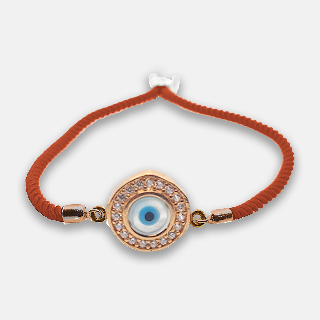 92.5 Sterling Silver Rakhi Orange - Timeless Elegance