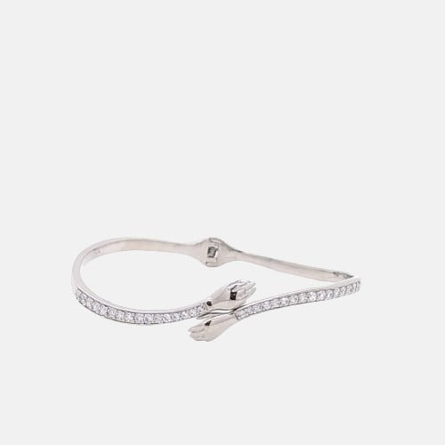 Sterling Silver Hug Kada with A++ Stones
