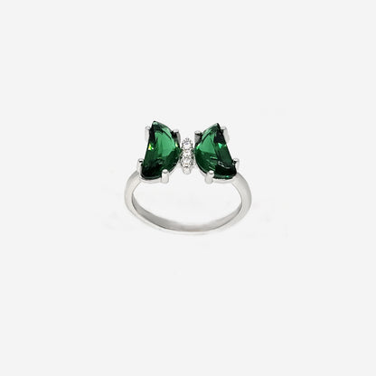 Butterfly green col Grace CZ Ring