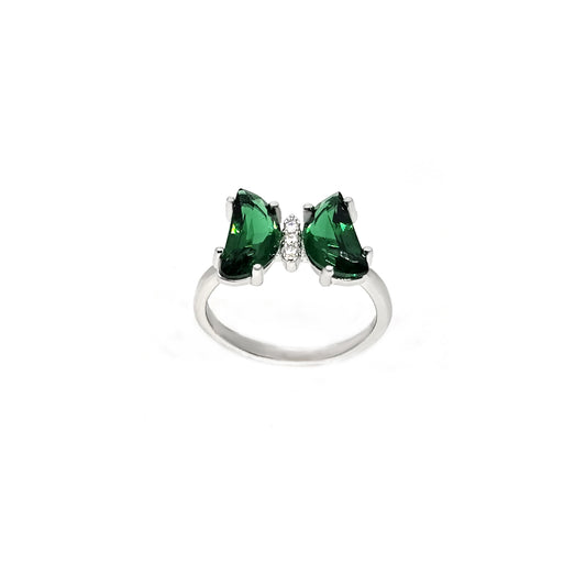 Butterfly green col Grace CZ Ring