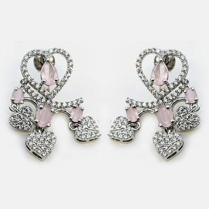 Jacket Earings With A++ Stone 92.5 silver (TGLS049)