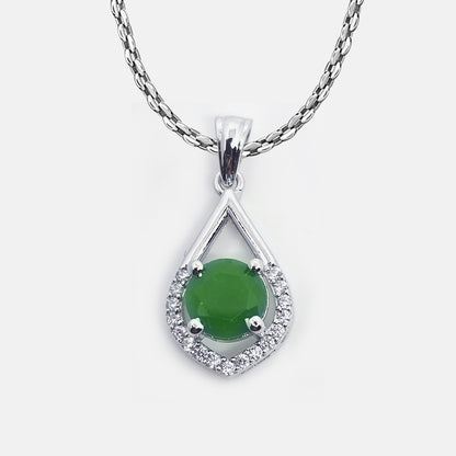 Pendent and Charm with Green Stone