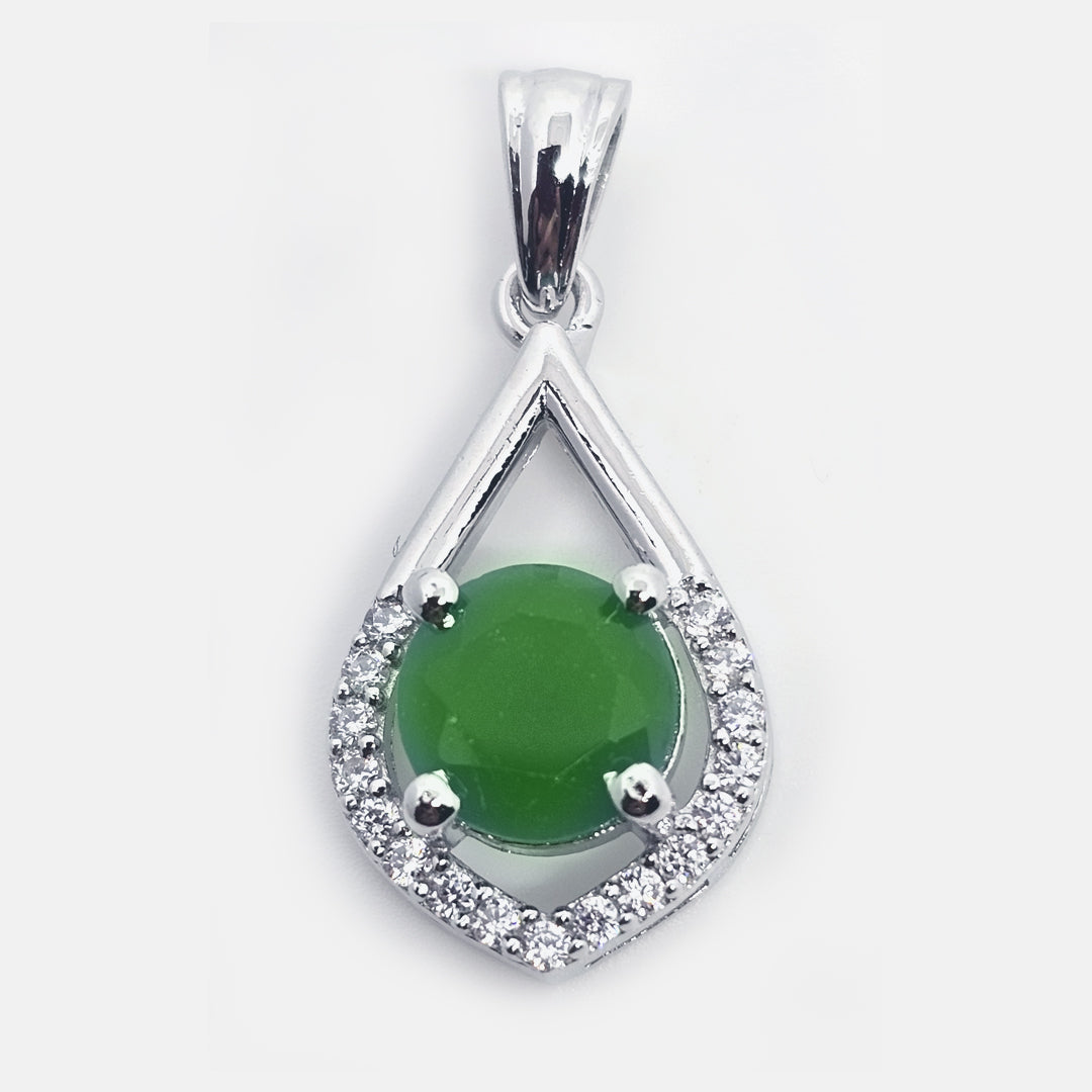 Pendent and Charm with Green Stone