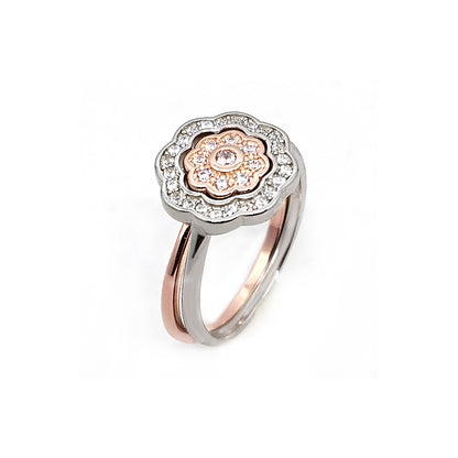 duel wear ring heart flower for women &amp; girls