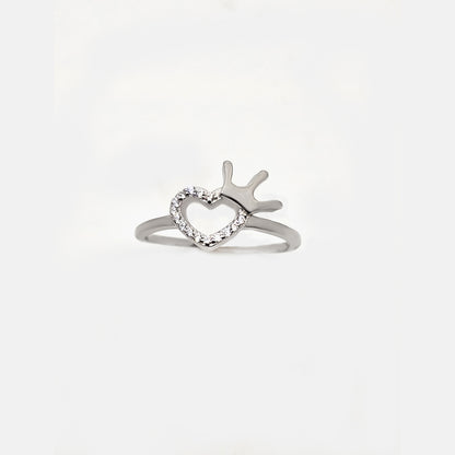 Swarovski Shine croun on heart shape L.CZ Ring