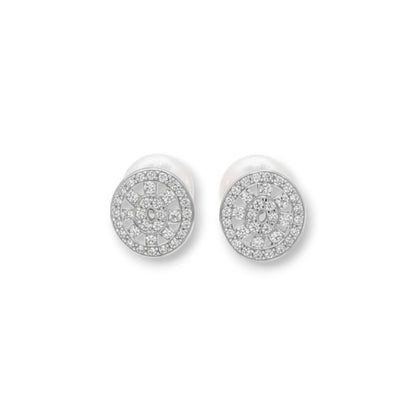 Silver two way moti studs round