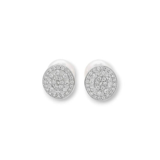 Silver two way moti studs round