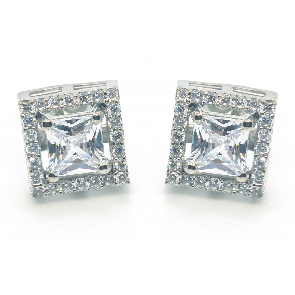 92.5 Sterling Silver Solitaire Only Earrings-Studs