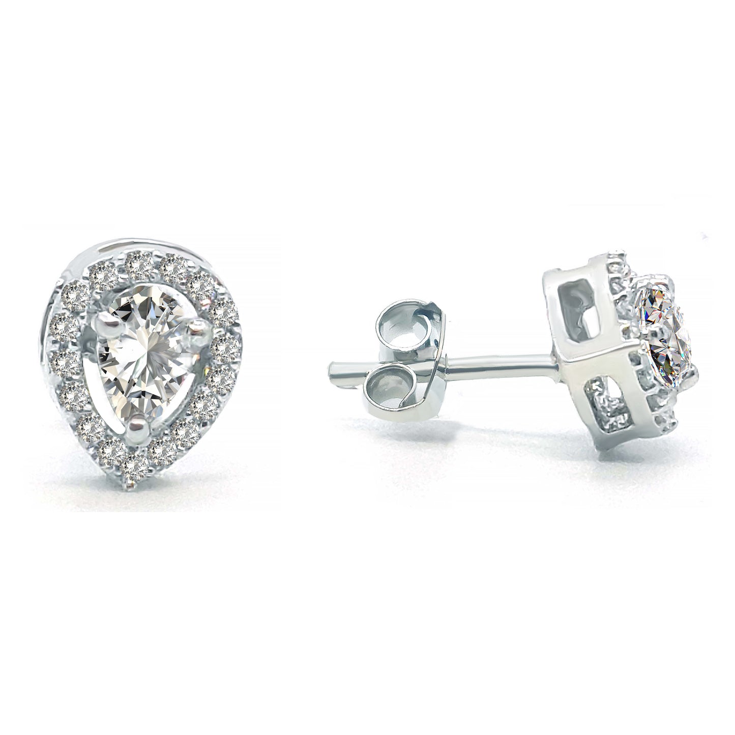 92.5 Sterling Silver Solitaire Only Earings-Studs