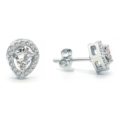 92.5 Sterling Silver Solitaire Only Earings-Studs