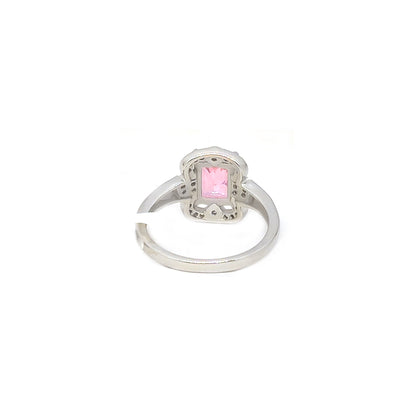 Ring Pink square stone with A++