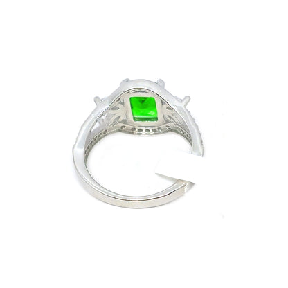 Ring Green square stone with A++