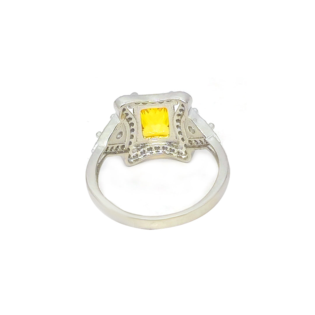 Ring yellow square stone with A++