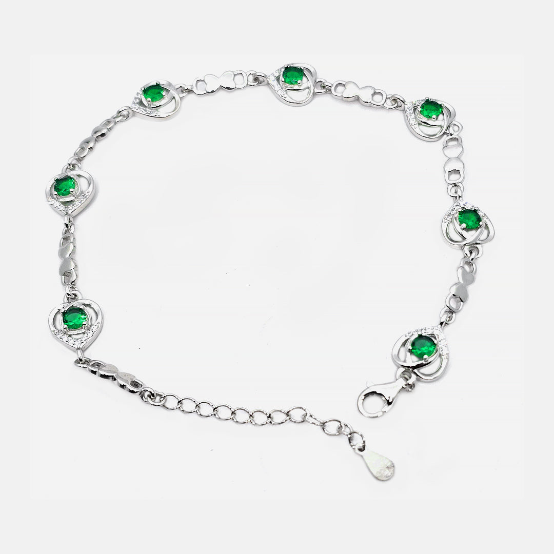 Loose bracelet with green stone