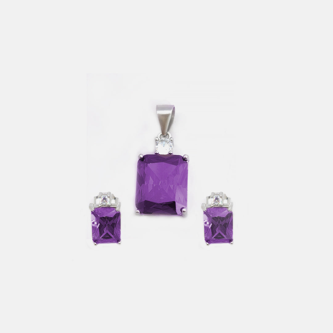 Pendent-Set purple Color Stone