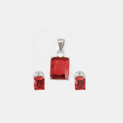 Pendent-Set Red Color Stone