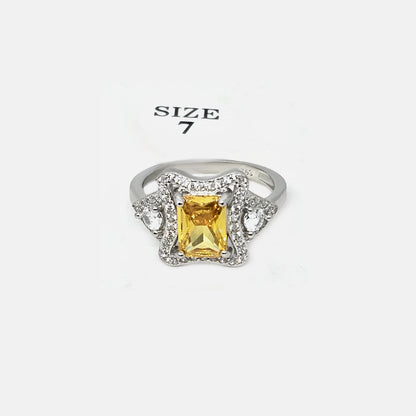 Ring yellow square stone with A++