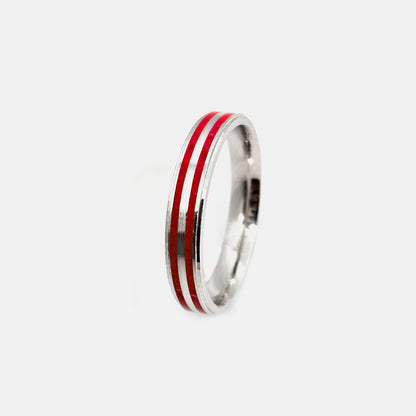 Ring with colour band Red