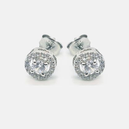 92.5 Sterling Silver Solitaire Only Earings-Studs