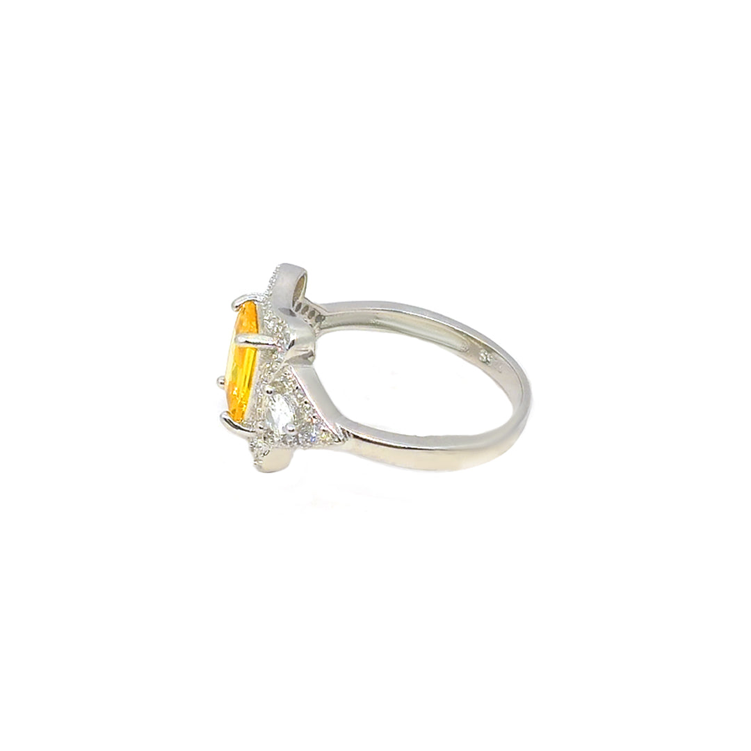 Ring yellow square stone with A++