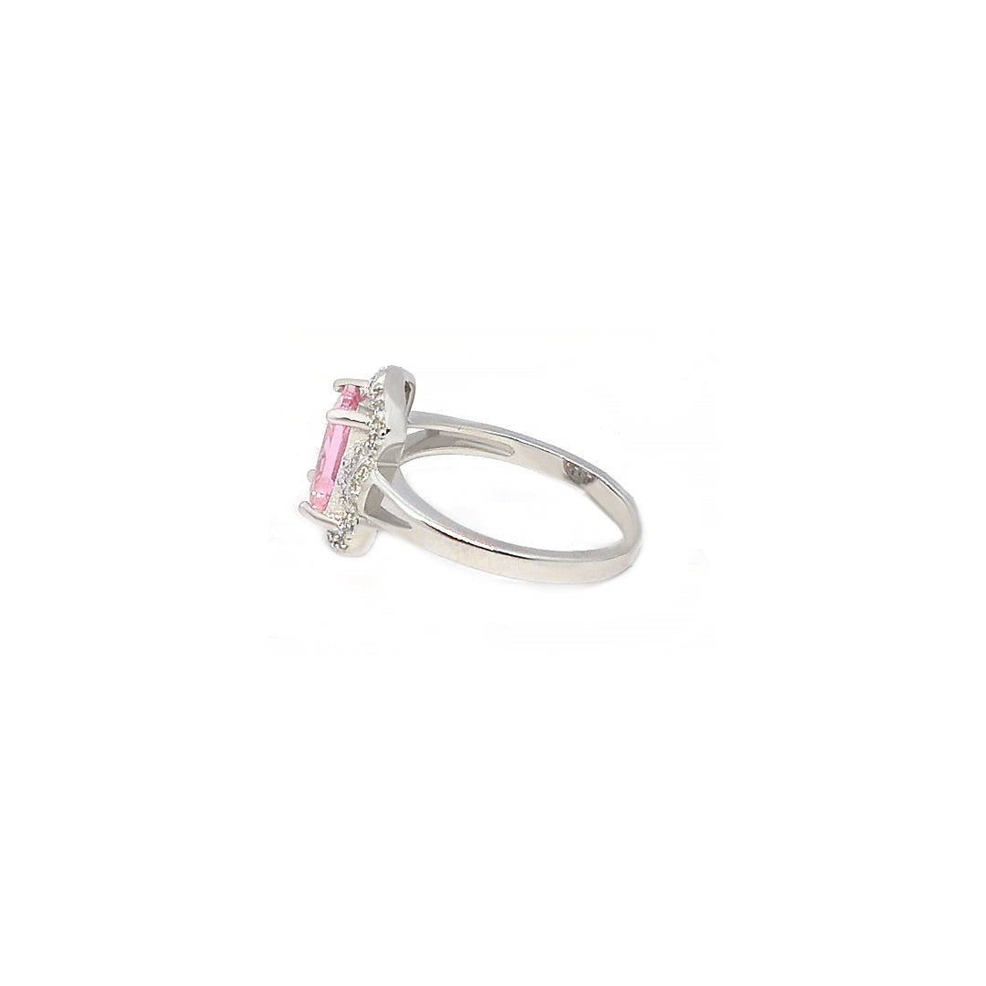 Ring Pink square stone with A++