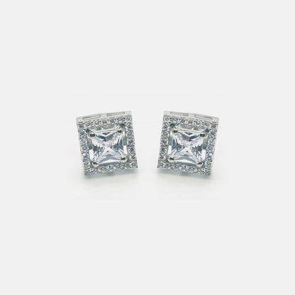 92.5 Sterling Silver Solitaire Only Earrings-Studs