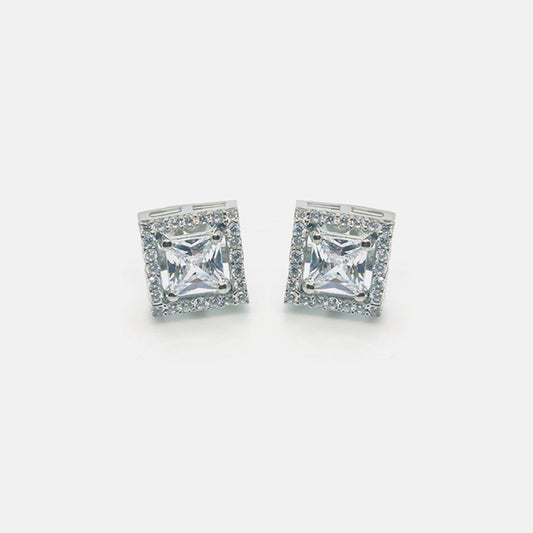 92.5 Sterling Silver Solitaire Only Earrings-Studs