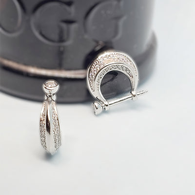 Crystal Curve Hoop Earrings