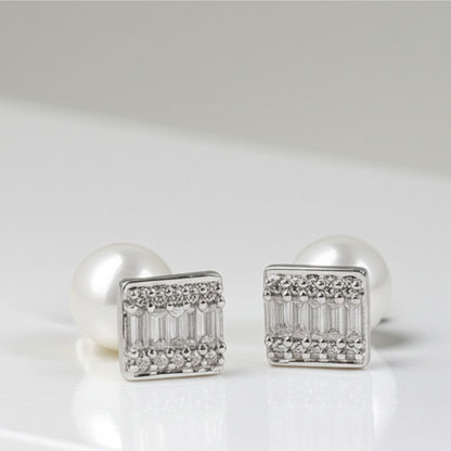 Duet Pearl and Diamond Earrings